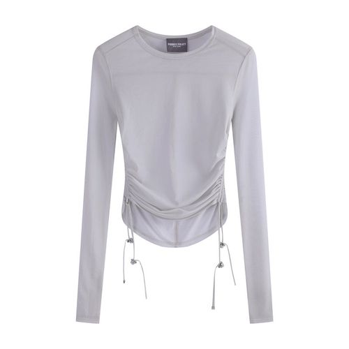 Private Policy Drawstring Mesh Top