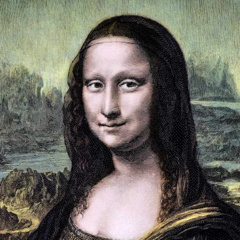 列奥纳多·达·芬奇的《蒙娜丽莎》画中，一名女子向艺术家微笑