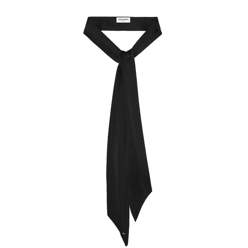 圣罗兰丝绸Lavalliere丝巾在丝绸缎黑色