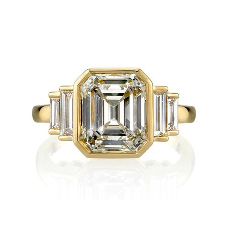 祖母绿钻石订婚戒指“卡罗琳”黄金