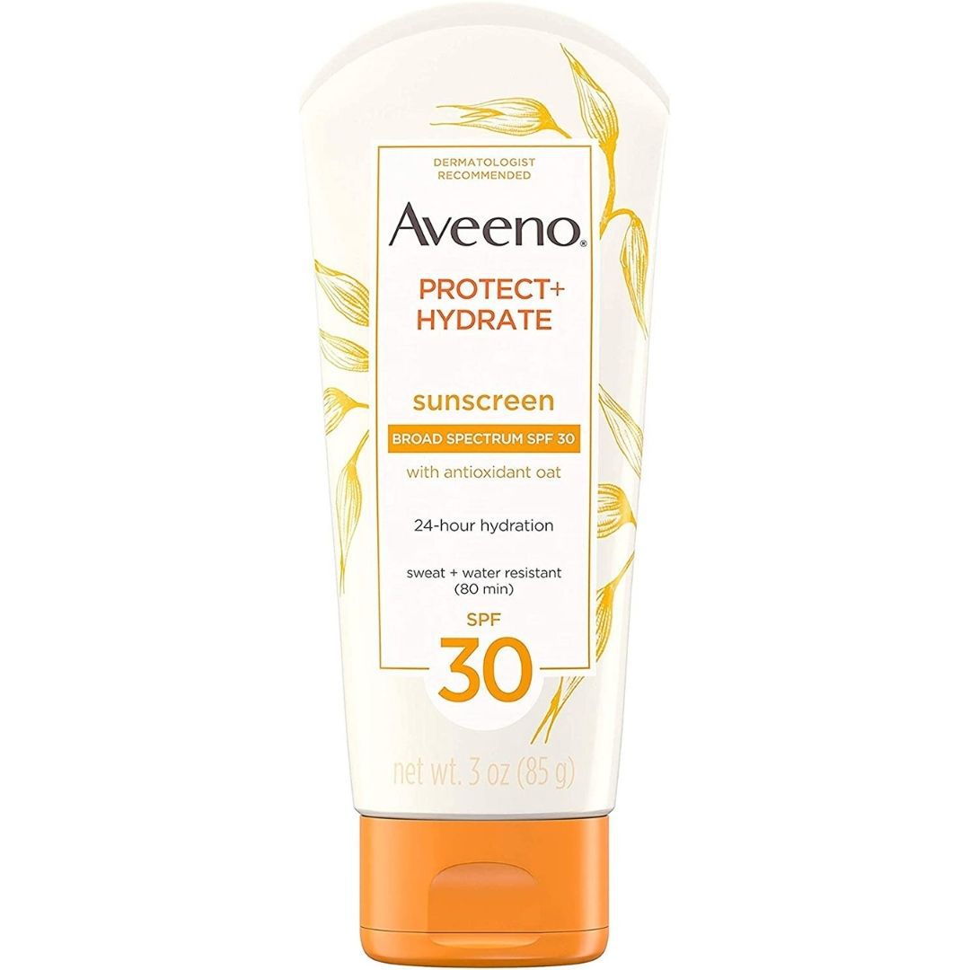 Aveeno保护+保湿面部保湿防晒乳液与广谱SPF 30