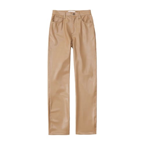 阿伯克龙比&菲奇专利皮革90直裤在浅棕褐色