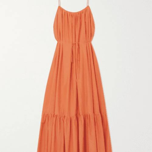 Matteau +网维持有机棉和丝绸混纺长裙