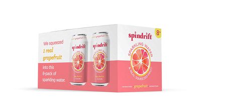 8包Spindrift葡萄柚味气泡水。