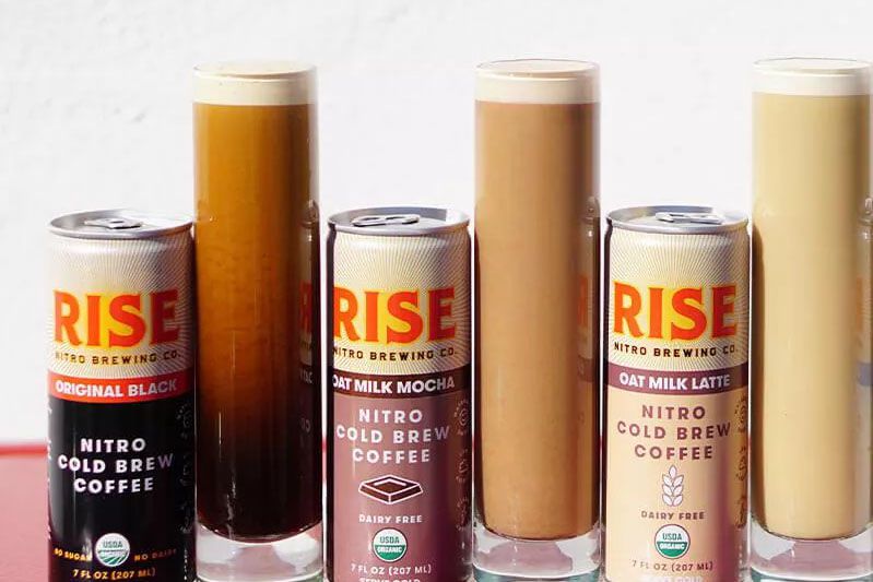 Rise Brewing Co.咖啡罐，颜色顺序