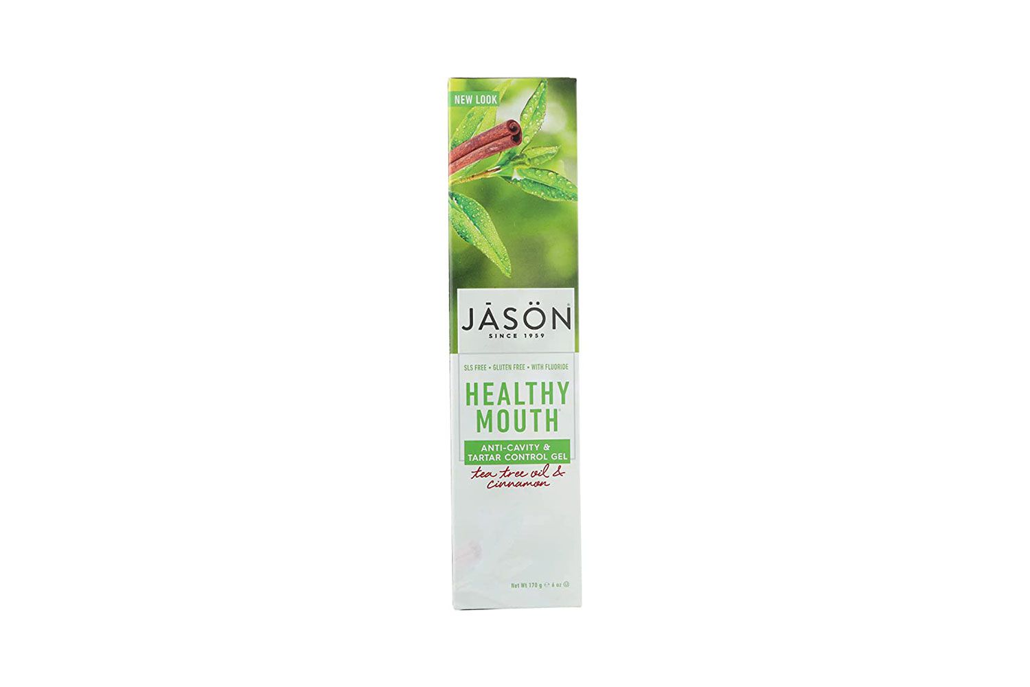 杰森健康口腔Anti-Cavity,鞑靼控制凝胶,茶树油,肉桂6盎司