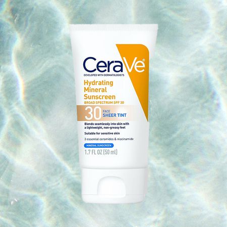 CeraVe保湿矿物防晒霜的SPF 30纯粹的色彩